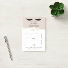 Elegante beige en gouden wimperafspraak post-it® notes