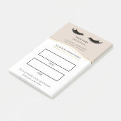 Elegante beige en gouden wimperafspraak post-it® notes (Schuin)