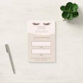 Elegante beige en gouden wimperafspraak post-it® notes