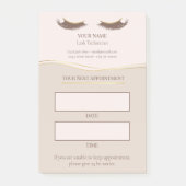 Elegante beige en gouden wimperafspraak post-it® notes (Voorkant)
