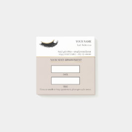 Elegante beige en gouden wimperafspraak post-it® notes