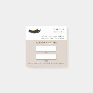 Elegante beige en gouden wimperafspraak post-it® notes