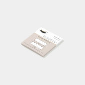 Elegante beige en gouden wimperafspraak post-it® notes (Schuin)
