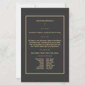 Elegante beige en houtskool gedenkfoto begrafenis (Achterkant)