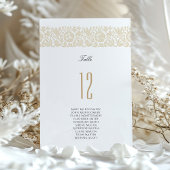 Elegante Beige en Ivoren Bloemen Tafel Nummer Kaar Kaart