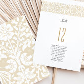 Elegante Beige en Ivoren Bloemen Tafel Nummer Kaar Kaart