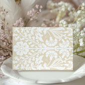 Elegante Beige en Ivoren Bloemen Wedding RSVP Kaar Informatiekaartje
