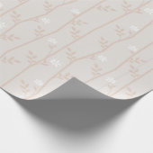 Elegante beige en witte botanische wijnstok cadeaupapier (Hoek)