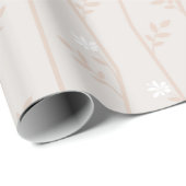 Elegante beige en witte botanische wijnstok cadeaupapier (Rol Hoek)