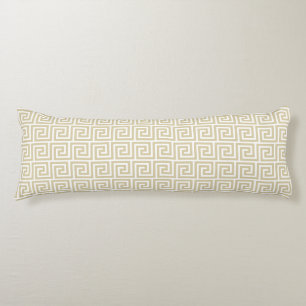 Elegante beige en witte Griekse patroon Lichaamskussen