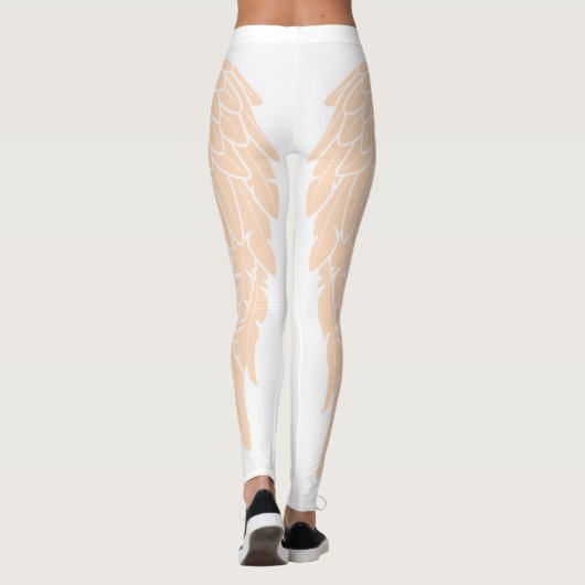 Elegante Beige Engel Wings Leggings (Achterkant)