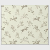 Elegante  Beige Equestrian Cadeaupapier (Vlak)