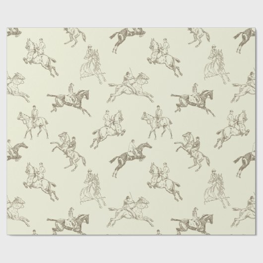 Elegante  Beige Equestrian Cadeaupapier (Vlak)