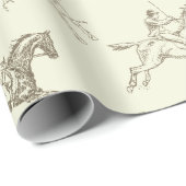 Elegante  Beige Equestrian Cadeaupapier (Rol Hoek)