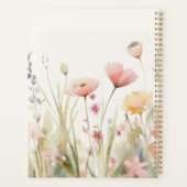 Elegante Beige Flora Waterverf Wildflower Planner (Achterkant)