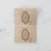 Elegante Beige Floral Medallion Gevouwen Groet Kaart (Binnen)