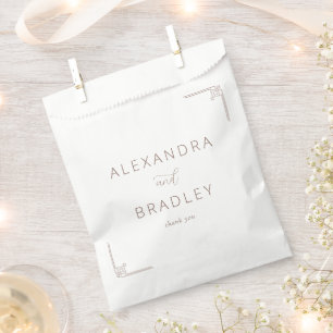 Elegante Beige Geometrische Calligrafie Bedankzakje