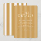 Elegante beige gestreepte details informatiekaartje (Voorkant / Achterkant)