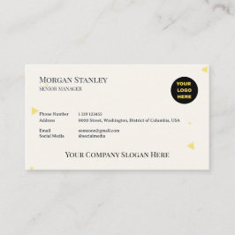 Elegante Beige Goud Geprägte Minimalist Visitekaartje