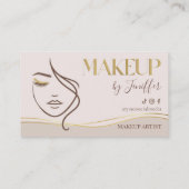 Elegante Beige & Goud Make-up Kunstenaar Loyalty (Achterkant)