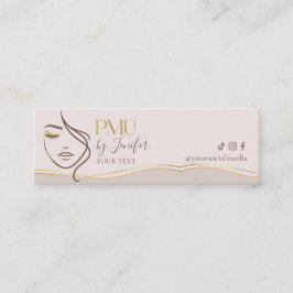 Elegante Beige & Goud PMU Dankkaart Klantenkaartje