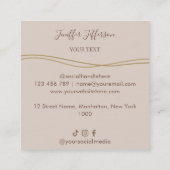 Elegante Beige & Goud PMU Visitekaartje (Achterkant)