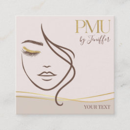Elegante Beige & Goud PMU Visitekaartje