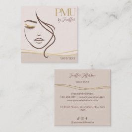 Elegante Beige & Goud PMU Visitekaartje