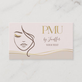 Elegante Beige & Goud PMU Zakelijke kaart Visitekaartje