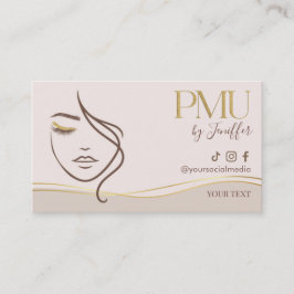 Elegante Beige & Goud PMU Zakelijke kaart Visitekaartje