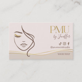 Elegante Beige & Goud PMU Zakelijke kaart Visitekaartje