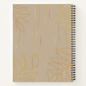 Elegante Beige & Goudblad Notitieboek (Achterkant)