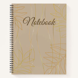 Elegante Beige & Goudblad Notitieboek