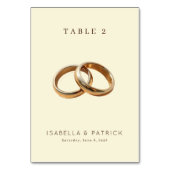 Elegante Beige Gouden Ringen Kaart (Achterkant)
