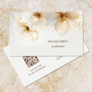 Elegante Beige gouden Waterverf Visitekaartje
