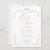 Elegante Beige Hand getrokken strik & lint bruilof Kaart (Voorkant)