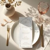 Elegante Beige Hand getrokken strik & lint bruilof Menu