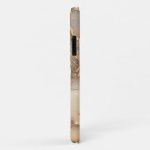 Elegante Beige Holografische Glitter Alcohol Inkt Case-Mate iPhone Case (Achterkant/rechts)