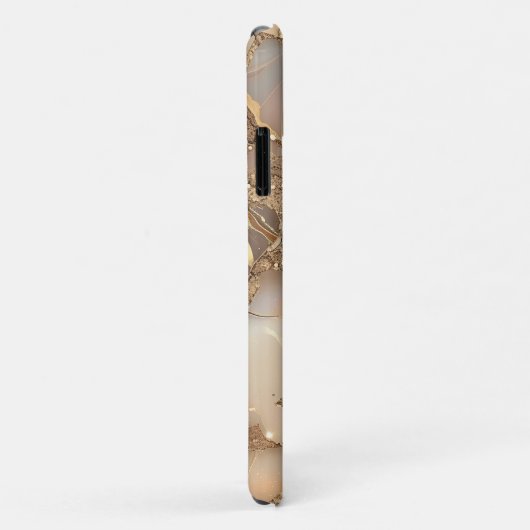 Elegante Beige Holografische Glitter Alcohol Inkt Case-Mate iPhone Case (Achterkant/rechts)