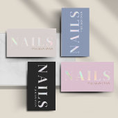 Elegante Beige Holografische Opal Nail Visitekaartje