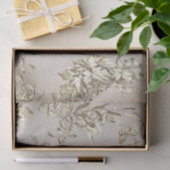 Elegante Beige Horse Floral Toile Kraft Tissuepapier (Geschenk)