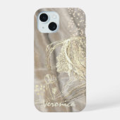 Elegante Beige iPhone 15 Case (Achterkant)
