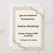 Elegante Beige Islamitische geometrische patroon v Kaart (Voorkant)