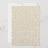 Elegante Beige Islamitische geometrische patroon v Kaart (Achterkant)