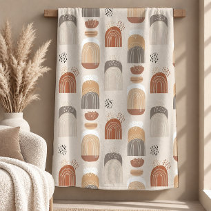 Elegante Beige Ivoorkleurige Boho Regenboog Dekent Fleece Deken
