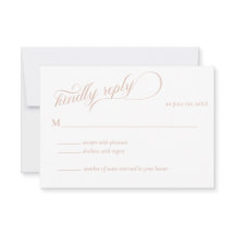 Elegante Beige Kalligrafie Bruiloft RSVP