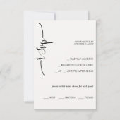 Elegante beige kalligrafie RSVP kaartje (Voorkant)