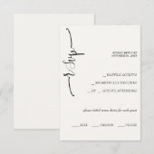 Elegante beige kalligrafie RSVP kaartje (Voorkant / Achterkant)