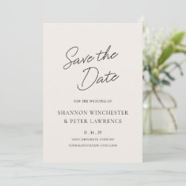Elegante Beige Klassieke Trouw Save The Date