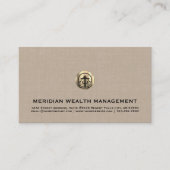 Elegante Beige Linnen Print Visitekaartjes (Voorkant)